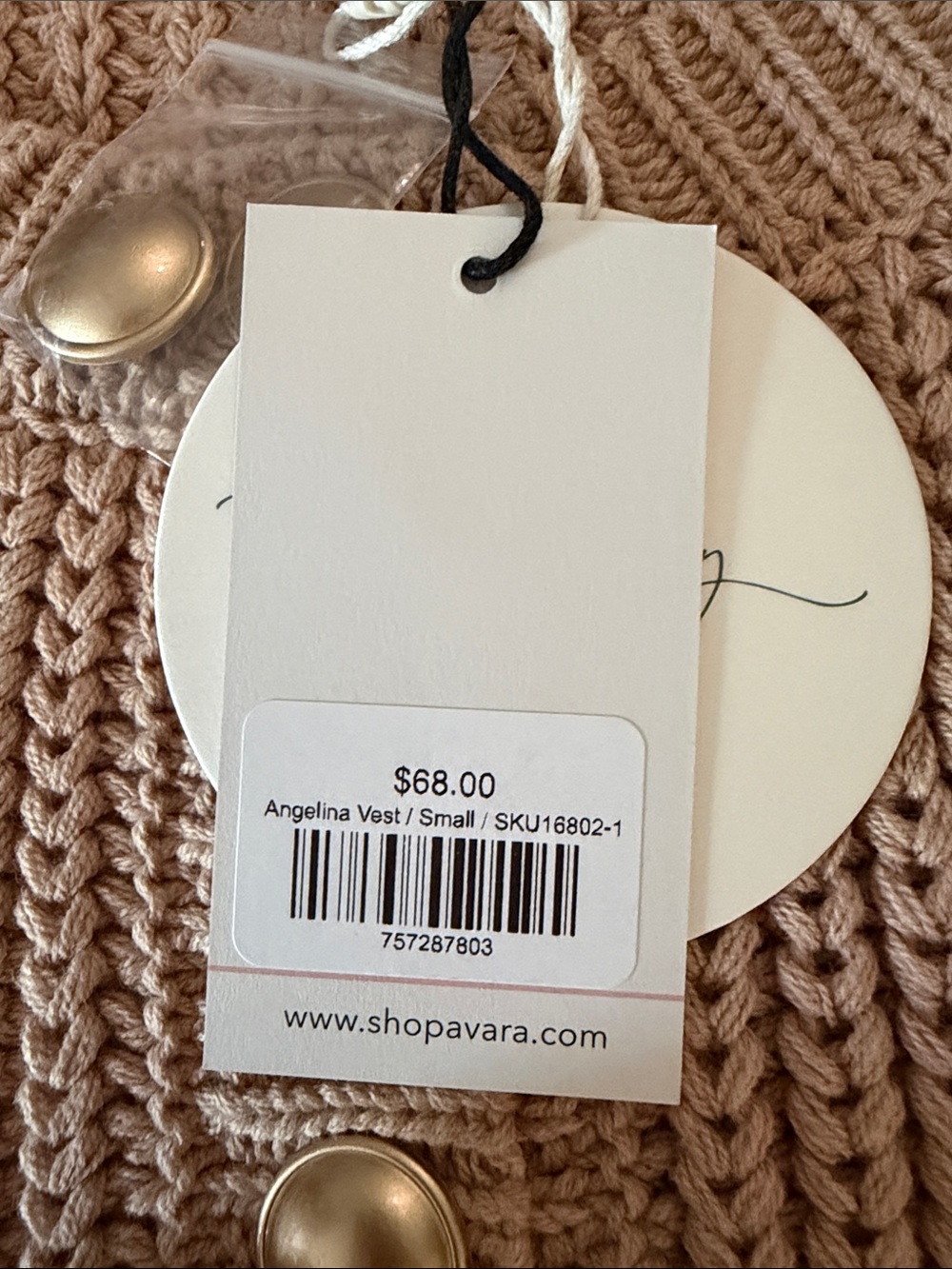 AVARA Angelina Knit Button-Front Vest - Picture 5 of 6